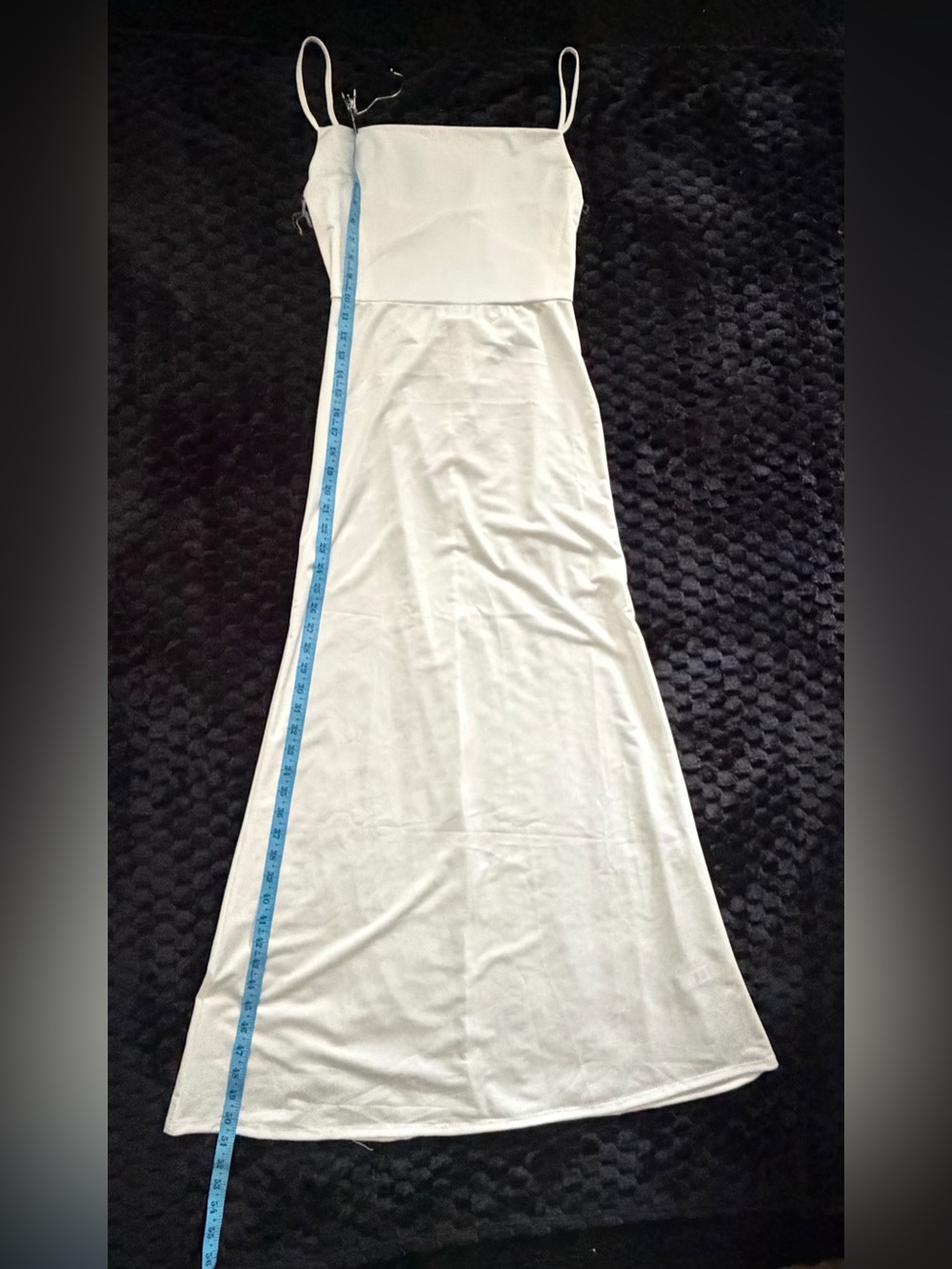 Elegant White Maxi Dress — Sleek High-Waist Design